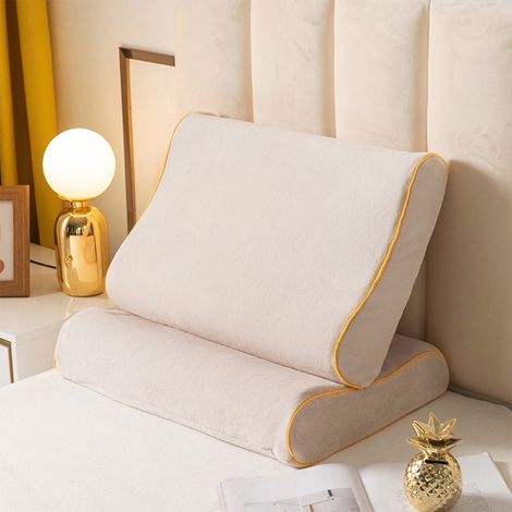Taie D’Oreiller Pour Coussin Cervical Memoire - Velours Lait 50x30 cm - Beige - 1 Piece
