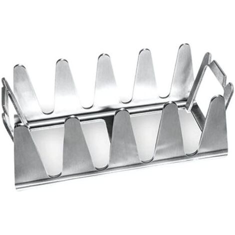 1 Support à brochettes en acier inoxydable, 19,5 cm x 9,5 cm x 7 cm, pour barbecue au charbon, gaz ou kettle grill (1/5)