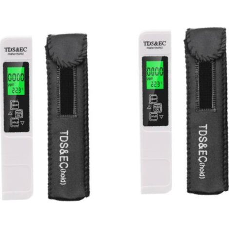 Lot de 2 testeurs TDS , testeur numérique 4 en 1 de la qualité de l'eau , testeur LCD portable avec EC et fonction température pour eau potable , piscine et aquarium. (1/5)