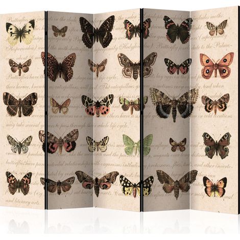 Paravento - Retro Style: Butterflies II [Room Dividers] - 225x172 (1/4)