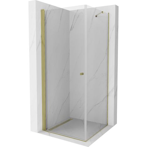 Mexen Pretoria kippbare Duschabtrennung 90 x 90 cm, Transparent, Gold - 852-090-090-50-00 (1/5)