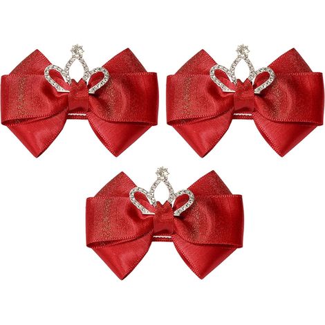 3 Pièces Barrette Nœud Rouge pour Garçon et Accessoire Cheveux (1/5)