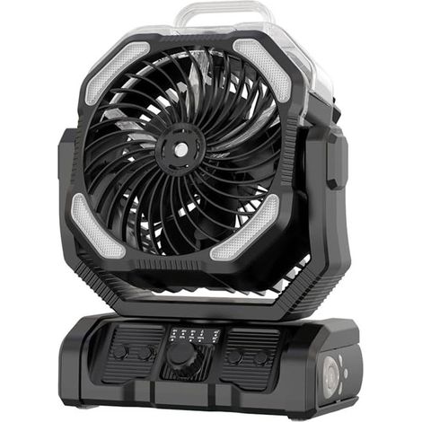 Ventilatore nebulizzatore portatile per campeggio all'aperto,power bank da 20000 mAh,lanterna a LED e oscillazione automatica per patio (1/2)