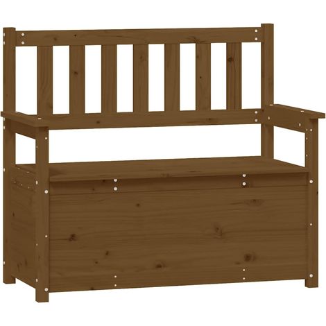 vidaXL Banco de madera maciza pino marrón miel 112,5x51,5x96,5 cm (1/2)