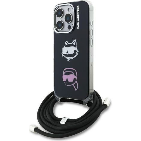 Borsa a tracolla Karl Lagerfeld IML, custodia Karl&Choupette Head per iPhone 16 Pro Max nera (1/5)