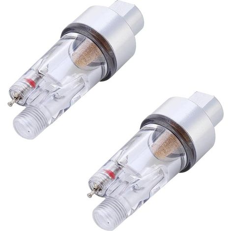 2pcs-Airbrush Water Trap, Mini Inline Air Filter 1/8in Hose Connector Moisture for Airbrush Gun (1/4)