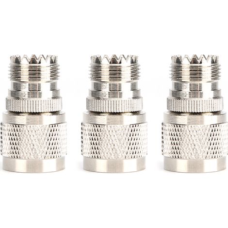Lot de 3 adaptateurs coaxiaux RF avec connecteur N mâle vers UHF femelle 50 ohms pour antennes et radios de diffusion (1/5)