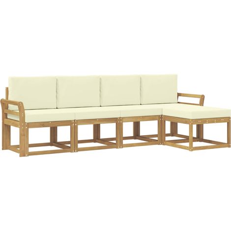 Conjunto de sofás de exterior 5 pcs Madera de Acacia Sólida vidaXL