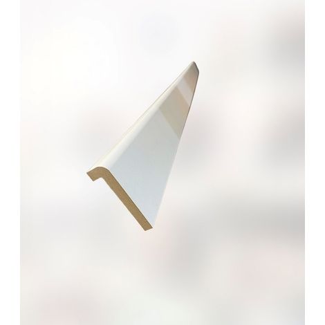 Plinthe en bois plaqué blanche - 15 x 80 x 2400 mm - Profil Arrondi - Passe cable