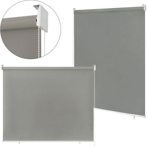 AUFUN Store extérieur Balcon Store extérieur résistant aux intempéries 140 x 240 cm Store extérieur Protection solaire Store balcon Protection UV,Gris (1/5)