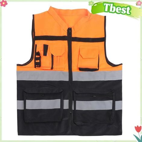 Tbest gilet de sécurité réfléchissant Gilet de sécurité haute visibilité classe 2 avec bandes réfléchissantes sport reflecteurs (1/5)