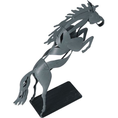 Statue de Cheval en Métal Galopant, Décoration de Bureau Moderne en Fer Forgé 3D (1/5)