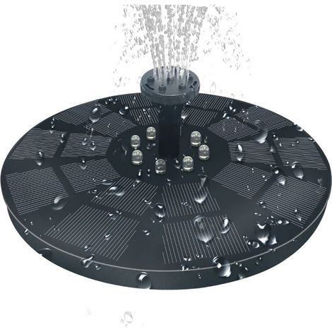 3W Solarbrunnen Outdoor Garten Solarbrunnen, Outdoor Solarbrunnen mit 7 Düsen, Solar Teichpumpe für Vogelbad, Teich, Pool, Terrasse, Gartendekoration (1/4)