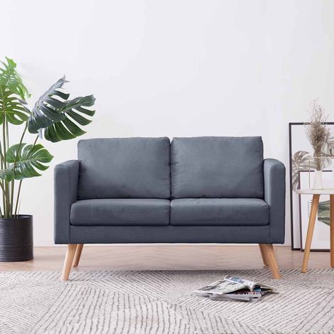Canapé-Sofa à 2 places Tissu Gris foncé 969689 (1/5)