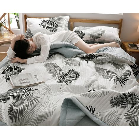 Couverture matelassée lavable en coton lavé pour enfants et adultes, couette d'été 200x230 cm, lot de couvertures légères lavables en machine, cadeau saisonnier (1/5)
