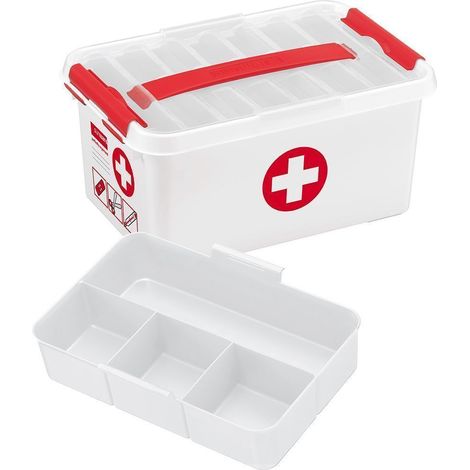 Boîte de premiers secours Sunware Q-Line 6L 30x20x14 cm Blanc/Rouge (1/5)
