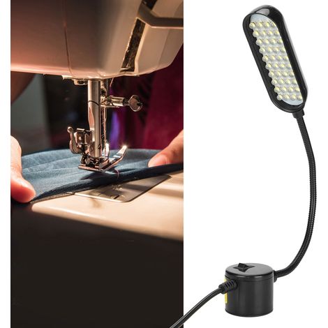 Lampe LED pour machine à coudre, orientable à 360°, avec aimant pour tuyau et prise UE. (1/5)