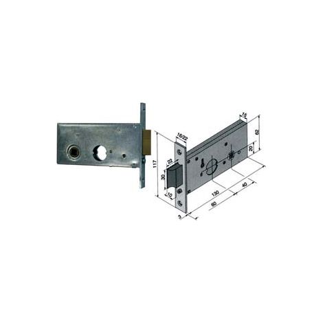 SERRATURA DA INFILARE PER FASCE CATENACCIO E SCROCCO MM.62 H 123  mm.60 (12360010)    WELKA
