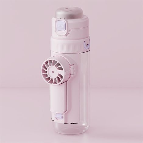 Gourde 690ml multifonction ventilateur brumisateur amovible USB rechargeable double boisson pour voyage école (1/5)
