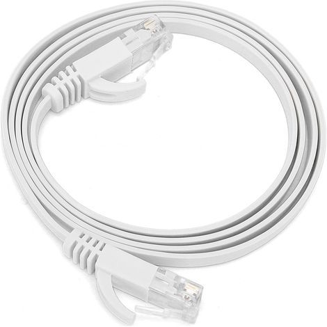Cble Ethernet CAT6 Gigabit, 8 curs, paire torsadée, cavalier réseau, fil de cuivre plat, fournitures, 1 mètre (1/5)