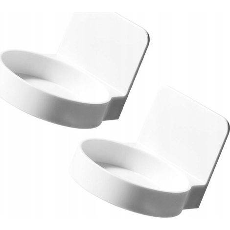 Mensola da bagno in ABS bianco (per tazze e cosmetici) - set da 1 pezzo