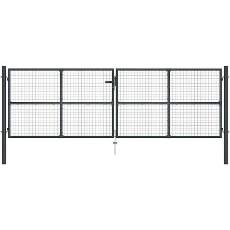 Maison Exclusive - Maschen-Gartentor verzinkter Stahl 400 x 125 c (1/5)