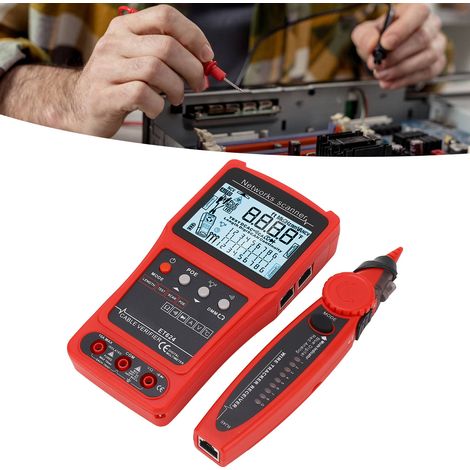 Multifunktionales Kabelsuchgerät (CAT5/CAT6), Ethernet-Kabeltester mit Multimeter, PoE-Schaltungstester, Fehlerortung und Längenmessung. (1/5)