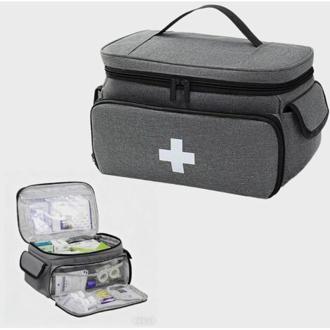 QORVA-Trousse de Secours Vide Étanche, Trousse Pharmacie Voyage de Grande Capacité, Portable Sac de Médecine, Sac DUrgence Médical pour Activités de Plein Air,Maison,Voyages (1/5)