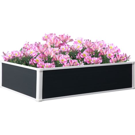 Sturdy Rectangular Wooden Planter Box for Flowers, Indoor/Outdoor Use, Fir Wood, Oak Finish, 86cm x 46cm x 76cm (1/5)