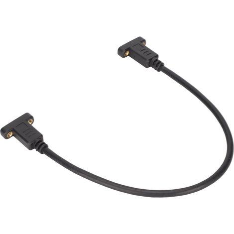 Câble USB-C femelle vers USB-C femelle de 0,3 m, compatible 4K 60 Hz, charge rapide 3 A, vitesse de transfert de 10 Gbit/s, avec trous de vis pour ordinateur portable (1/5)