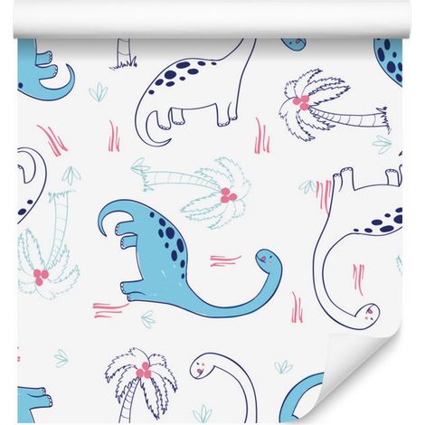 Papier peint dinosaures et palmiers pour salon et chambre 50x1000 cm (1/5)
