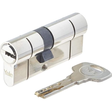 Cylindre de serrure Yale YC2100 - 10 goupilles - 5 clés réversibles - nickelé - 30x40mm
