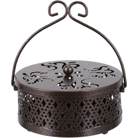 étui pour spirale anti-moustiques, support métallique pour spirale anti-moustiques, poignée et plateau anti-moustiques-14X7.5CM (1/2)
