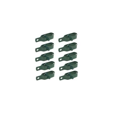 A Lot de 10 tendeurs de fil de clôture électrique en acier au carbone pour bétail, bétail, chevaux, ferme, jardin, câble à cliquet, 96 mm d'épaisseur, vert (1/4)