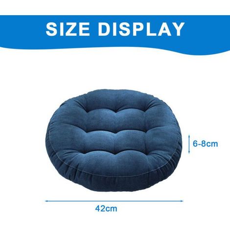 1 Coussin de chaise rond, 42x42 cm, peluche épaisse, intérieur, bureau, voiture (1/3)