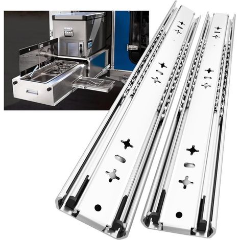 Heavy Duty Drawer Slides, Load Capacity Up to 120kg, Lockless, 700mm Extension, 1 Pair (2 Pieces) (1/5)