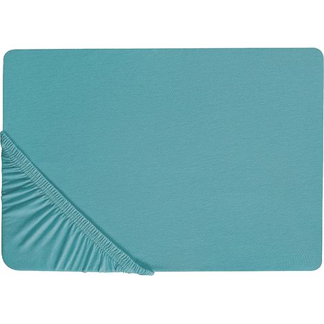 Fitted Sheet HOFUF Cotton 200 x 200 cm Turquoise (1/5)