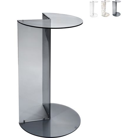Tavolino alto da divano salotto in plexiglass trasparente Atari - Trasparente Fumé