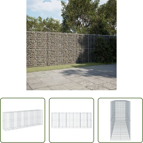 Aménagement extérieur -  Panier gabion avec couvercle 550x100x200 cm fer galvanisé (1/5)