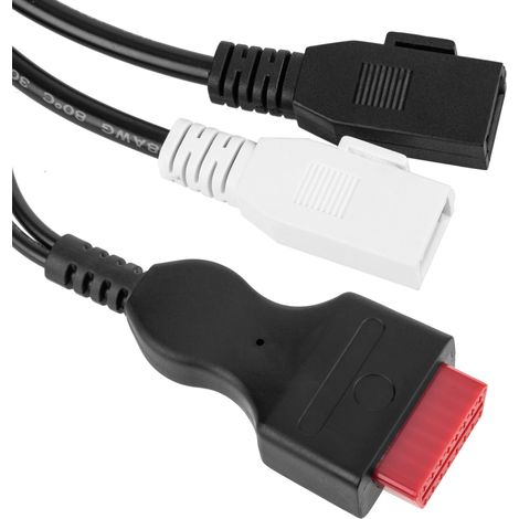 BeMatik - Cable de diagnóstico OBD2 2 pin doble macho granate compatible con Audi de 33 cm