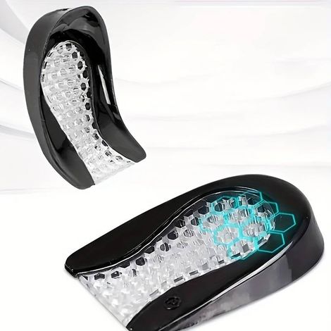 Coussinets de talon alvéolés, coussinets de talon pour fascia plantaire, semelles intérieures souples de sport absorbant les chocs, demi-pointures, coussinets de talon (1/5)