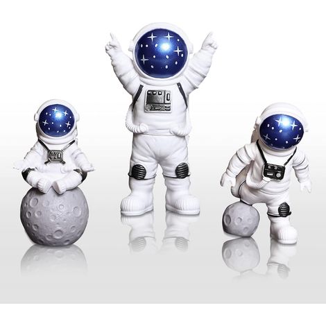 Modernes Astronauten-Miniatur-Deko-Modell, Astronauten-Statue, Kreative Figuren, Kunsthandwerk, Dekoration für Zuhause/Wohnzimmer/Büro/Kinderzimmer, 3-teiliges Set (1/4)