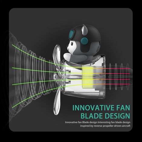 1 pc dessin animé ours pilote ventilateur voiture assainisseur d'air, clip de parfum de voiture, diffuseur de ventilateur de sortie d'air de voiture, parfum de voiture aromathérapie ornements voiture (1/4)