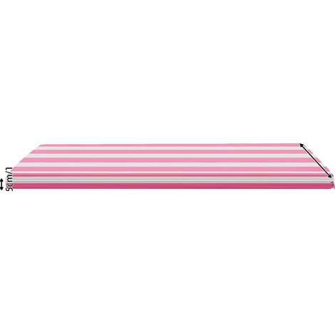 Coussin de jardin, design imperméable, rembourrage en mousse confortable, Blanc et Rose (1/2)