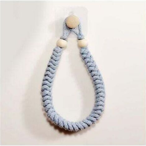 1 piece towel holder (light gray) rope bathroom paper holder toilet paper holder retro jute rope wooden towel holder for bathroom kitchen MUMU (1/4)