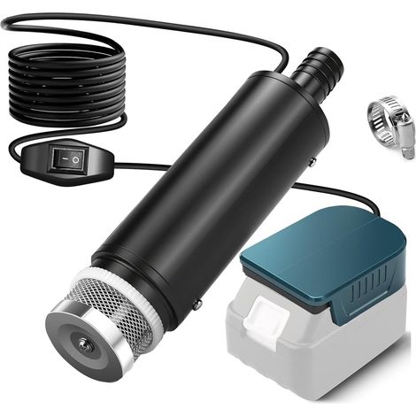 Pompe submersible sans fil compatible avec batterie 18 V, pompe à eau portable, 500 GPH avec tuyau de 1 m, pour piscine, lits à eau, douche (1/5)