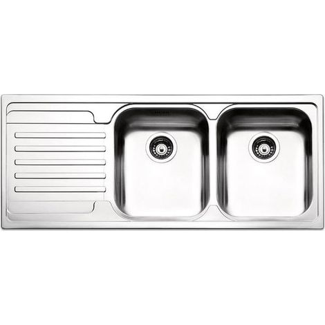 Apell VE1162ILBC Venezia Lavello da Incasso 2 Vasche Gocciolatoio Sinistra 116x50 cm colore Inox Spazzolato