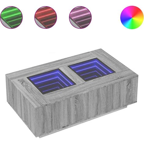 Maison Exclusive - Couchtisch mit Infinity-LED Grau Sonoma 116x69