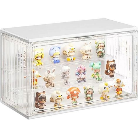 Vitrine pour Collection, Boîte de Présentation Transparent avec LED, Vitrine Acrylique avec Porte Magnétique pour Funko Pop, Figurine Pop, Maquette, Action Figurine, Blind Box 36×22×18cm (1/5)