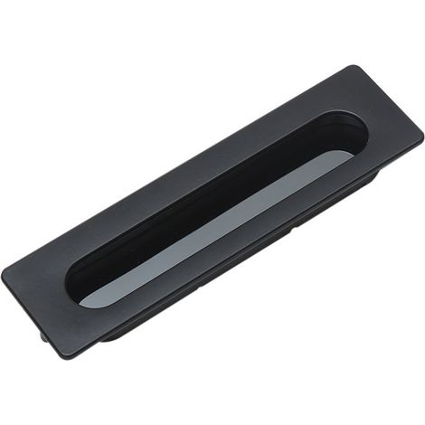Poignée porte coulissante rectangle zamak nickelé, noir